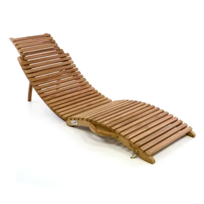 VCM Sonnenliege   Gartenliege   160x50x7cm   Liegestuhl Teakholz   klappbar   Faltliege
