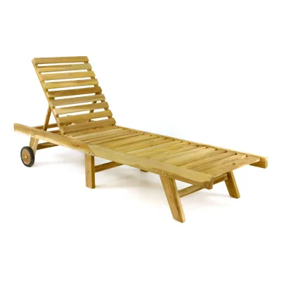 VCM Sonnenliege   Gartenliege   200x57x34cm   Liegestuhl Teakholz   klappbar   Gartenmöbel