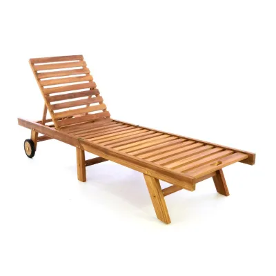 VCM Sonnenliege   Gartenliege   200x57x34cm   Liegestuhl Teakholz   klappbar
