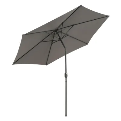 VCM Sonnenschirm Ø 2,9m   Schirm mit Kurbel   neigbar wasserabweisend   UV-Schutz 50 +   Anthrazit