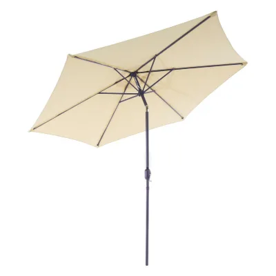 VCM Sonnenschirm Ø 2,9m   Schirm mit Kurbel   neigbar wasserabweisend   UV-Schutz 50 +   Creme