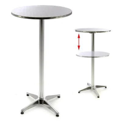 VCM Stehtisch   Bistrotisch   Edelstahl Aluminium   Ø 60cm x H110/70 cm