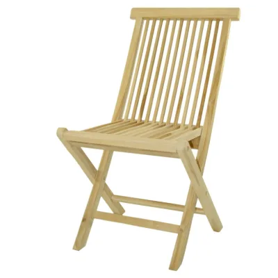 VCM Stuhl Holzstuhl Klappstuhl    Teak Holz klappbar   brauner Gartenstuhl unbehandelt   Maße  B. 46x H. 89 xT. 62cm