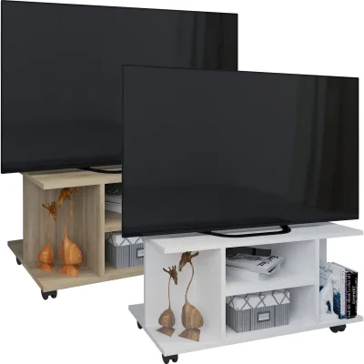 VCM TV Möbel   Lowboard   Fernsehregal mit Rollen   Maße H. 40 x B. 80 x T. 40 cm   Fernseh Möbel - Findalo