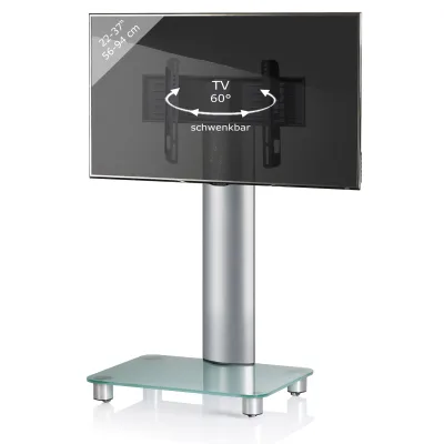 VCM TV Standfuß 26-40 Zoll   VESA max. 600x400 bis 30 kg   Fernseh Ständer aus Alu   TV Bodenständer mit Rollen   Maße ca. H. 100 x B. 60 x T 44 cm    Fernsehstand Bilano