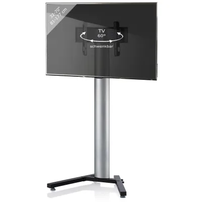 VCM TV Standfuß 26-70 Zoll bis 30 kg   VESA bis max. 600x400   Fernseh Ständer aus Alu   TV Ständer Maße ca. H. 174 x B. 90 x T. 72 cm   Fernsehstand Stadino Maxi