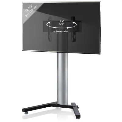 VCM TV Standfuß 26-70 Zoll   VESA bis max. 600x400   Fernseh Ständer aus Alu   TV Ständer Maße ca. H. 125 x B. 90 x T. 72 cm   Fernsehstand Stadino Mini