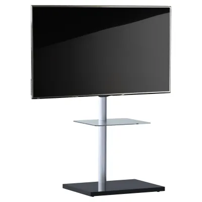 VCM TV Standfuß schwenkbar   Aluminium Ständer für Fernseher 26-70 Zoll   Maße ca. H. 100 x B. 60 x T. 45 cm   bis VESA 400x400   TV Möbel Nalano mit Fachboden