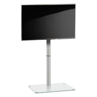 VCM TV Standfuß schwenkbar mit Zwischenboden   Aluminium Ständer für Fernseher 26-70 Zoll bis 40 kg   ESG-Sicherheitsglas   Maße ca. H. 100 x B. 60 x T. 45 cm   bis VESA 400x400   TV Möbel Alani