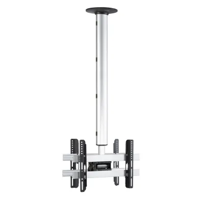 VCM Universal TV Deckenhalterung für 2x TVs   26-40 Zoll bis 50 kg   bis VESA bis 400x300   höhverstelbar 127-238 cm   TV Halterung 360 Grad schwenkbar drehbar und 15 Grad neigbar   Fernseher Halter - CM3