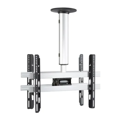 VCM Universal TV Deckenhalterung für 2x TVs   42-65 Zoll bis 60 kg   bis VESA bis 600x400   höhverstelbar 50-84 cm   TV Halterung 360 Grad schwenkbar drehbar und 15 Grad neigbar   Fernseher Halter – CM4