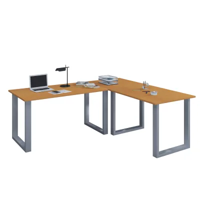 VCM VCM Holz Schreibtisch   Eckschreibtisch schlicht   130x130   L Form links oder rechts   Arbeitstisch Platte 50 cm tief   Computertisch Büromöbel - Lona U
