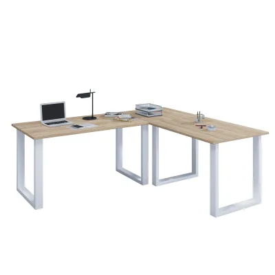 VCM VCM Holz Schreibtisch   Eckschreibtisch schlicht   160x130   L Form links oder rechts   Arbeitstisch Platte 50 cm tief   Computertisch Büromöbel - Lona U