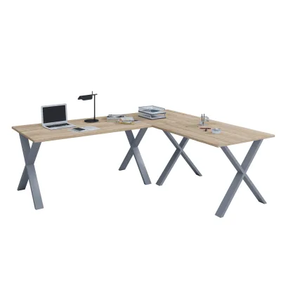 VCM VCM Holz Schreibtisch   Eckschreibtisch schlicht   160x130   L Form links oder rechts   Arbeitstisch Platte 50 cm tief   Computertisch Büromöbel - Lona X