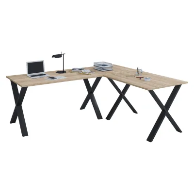 VCM VCM Holz Schreibtisch   Eckschreibtisch schlicht   160x160   L Form links oder rechts   Arbeitstisch Platte 80 cm tief   Computertisch Büromöbel - Lona X