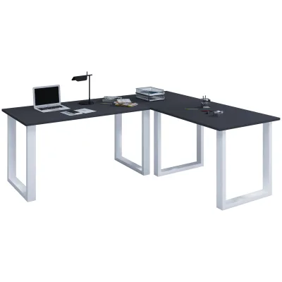 VCM VCM Holz Schreibtisch   Eckschreibtisch schlicht   190x160   L Form links oder rechts   Arbeitstisch Platte 50 cm tief   Computertisch Büromöbel - Lona U