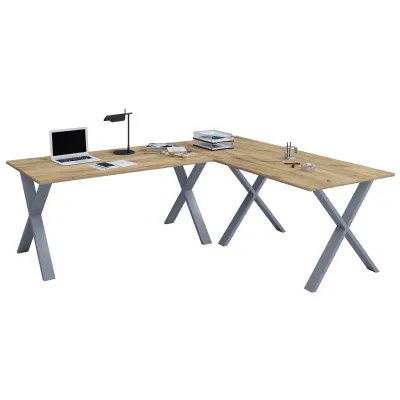 VCM VCM Holz Schreibtisch   Eckschreibtisch schlicht   190x160   L Form links oder rechts   Arbeitstisch Platte 50 cm tief   Computertisch Büromöbel - Lona X