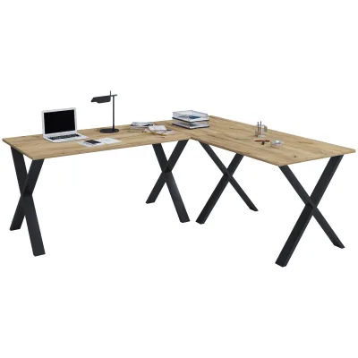 VCM VCM Holz Schreibtisch   Eckschreibtisch schlicht   190x160   L Form links oder rechts   Arbeitstisch Platte 50 cm tief   Computertisch Büromöbel - Lona X