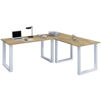 VCM VCM Holz Schreibtisch   Eckschreibtisch schlicht   190x190   L Form links oder rechts   Arbeitstisch Platte 80 cm tief   Computertisch Büromöbel - Lona U