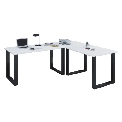 VCM VCM Holz Schreibtisch   Eckschreibtisch schlicht   190x190   L Form links oder rechts   Arbeitstisch Platte 80 cm tief   Computertisch Büromöbel - Lona U
