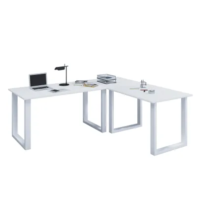 VCM VCM Holz Schreibtisch   Eckschreibtisch schlicht   220x190   L Form links oder rechts   Arbeitstisch Platte 80 cm tief   Computertisch Büromöbel - Lona U