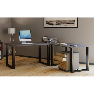 VCM VCM Holz Schreibtisch   Eckschreibtisch schlicht   220x190   L Form links oder rechts   Arbeitstisch Platte 80 cm tief   Computertisch Büromöbel - Lona U