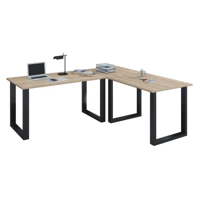 VCM VCM Holz Schreibtisch   Eckschreibtisch schlicht   220x220   L Form links oder rechts   Arbeitstisch Platte 80 cm tief   Computertisch Büromöbel - Lona U