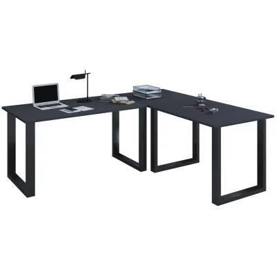 VCM VCM Holz Schreibtisch   Eckschreibtisch schlicht   220x220   L Form links oder rechts   Arbeitstisch Platte 80 cm tief   Computertisch Büromöbel - Lona U