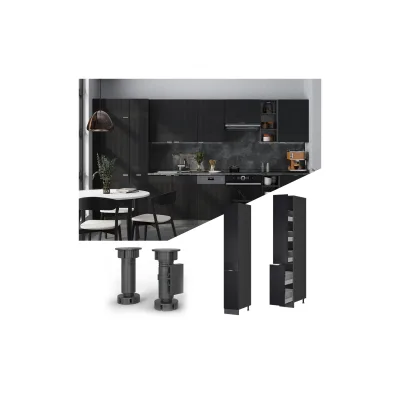 Vicco Apothekerhochschrank Fame-Line Anthrazit Schwarz gestreift 30 cm