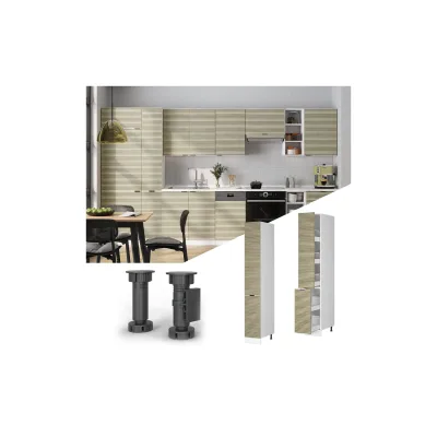 Vicco Apothekerhochschrank Fame-Line Weiß Eiche gefräst 30 cm