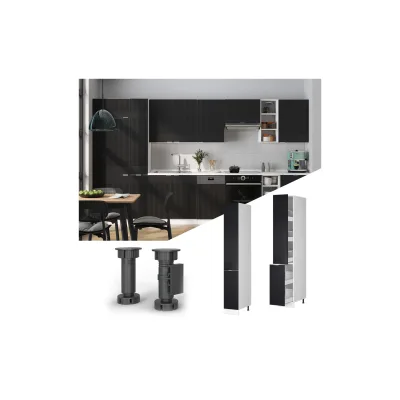 Vicco Apothekerhochschrank Fame-Line Weiß Schwarz gestreift 30 cm