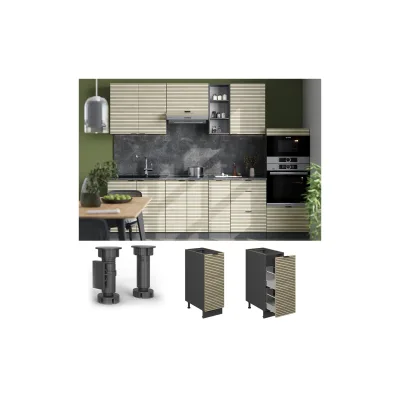 Vicco Apothekerunterschrank Fame-Line Anthrazit Eiche gefräst 30 cm ohne Arbeitsplatte