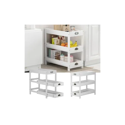 Vicco Aufbewahrungsregal Legum Weiß 66 x 66 cm mit 3 Ablagen