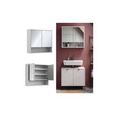 Vicco Bad-Spiegelschrank Eliza Weiß 70 x 65 cm mit 2 Türen