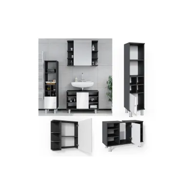 Vicco Badmöbel Set 3tlg Fynn Spiegelschrank Waschbeckenunterschrank Hochschrank