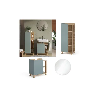 Vicco Badmöbel-Set Karen Sonoma Mintgrün 3 Teile