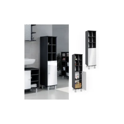 Vicco Badschrank Fynn Midischrank 8 Fächer Hochschrank Badezimmerschrank Bad