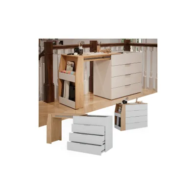 Vicco Basteltisch Iva Artisan Weiß 98,5 x 80 cm ausklappbar