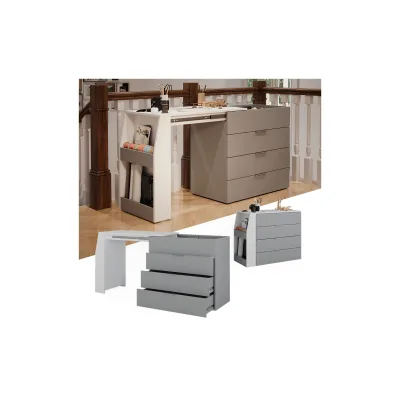 Vicco Basteltisch Iva Weiß Grau 98,5 x 80 cm ausklappbar