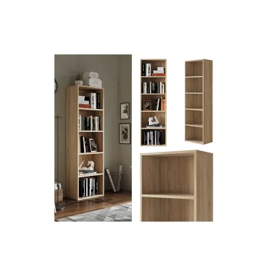 Vicco Bücherregal Bob Eiche 40 x 132 cm mit 5 Fächern