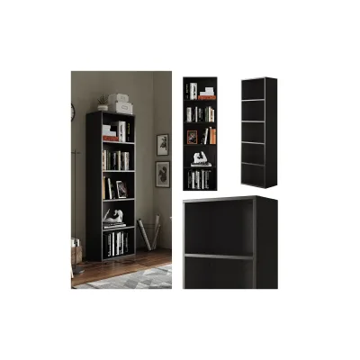 Vicco Bücherregal Bob Schwarz 40 x 132 cm mit 5 Fächern