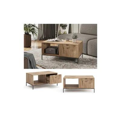 Vicco Couchtisch Eliza Viking Oak 90 x 45 cm mit einer Schublade