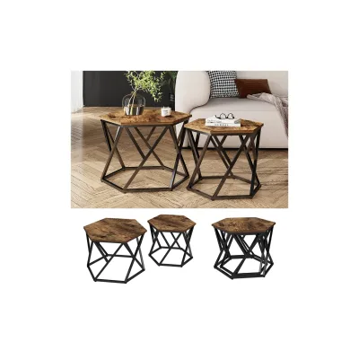 Vicco Couchtisch-Set Fyrk Eiche 57 x 42 cm 2 Teile