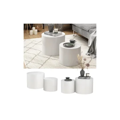 Vicco Couchtisch-Set Giva Weiß 48 x 38 cm