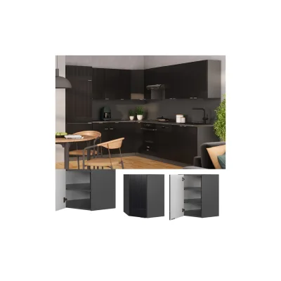Vicco Eckhängeschrank Fame-Line Anthrazit Schwarz gestreift 57 cm