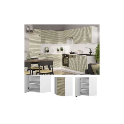 Vicco Eckhängeschrank Fame-Line Weiß Eiche gefräst 57 cm