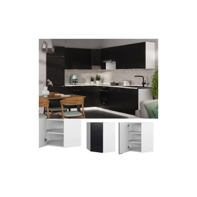 Vicco Eckhängeschrank Fame-Line Weiß Schwarz gestreift 57 cm