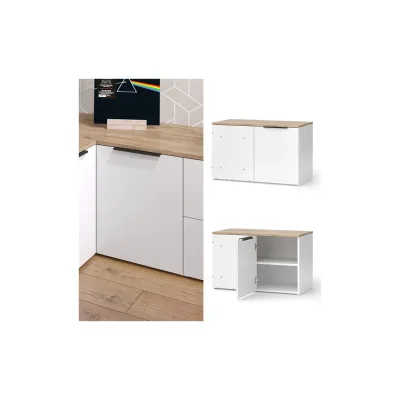Vicco Eckkommode Wido Weiß Eiche 80 x 50 cm mit Tür