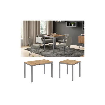 Vicco Esstisch Granny Eiche Grau 120 x 70 cm ausziehbar