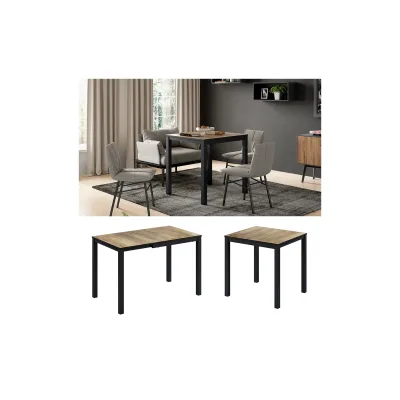 Vicco Esstisch Granny Eiche rustikal Anthrazit 120 x 70 cm ausziehbar